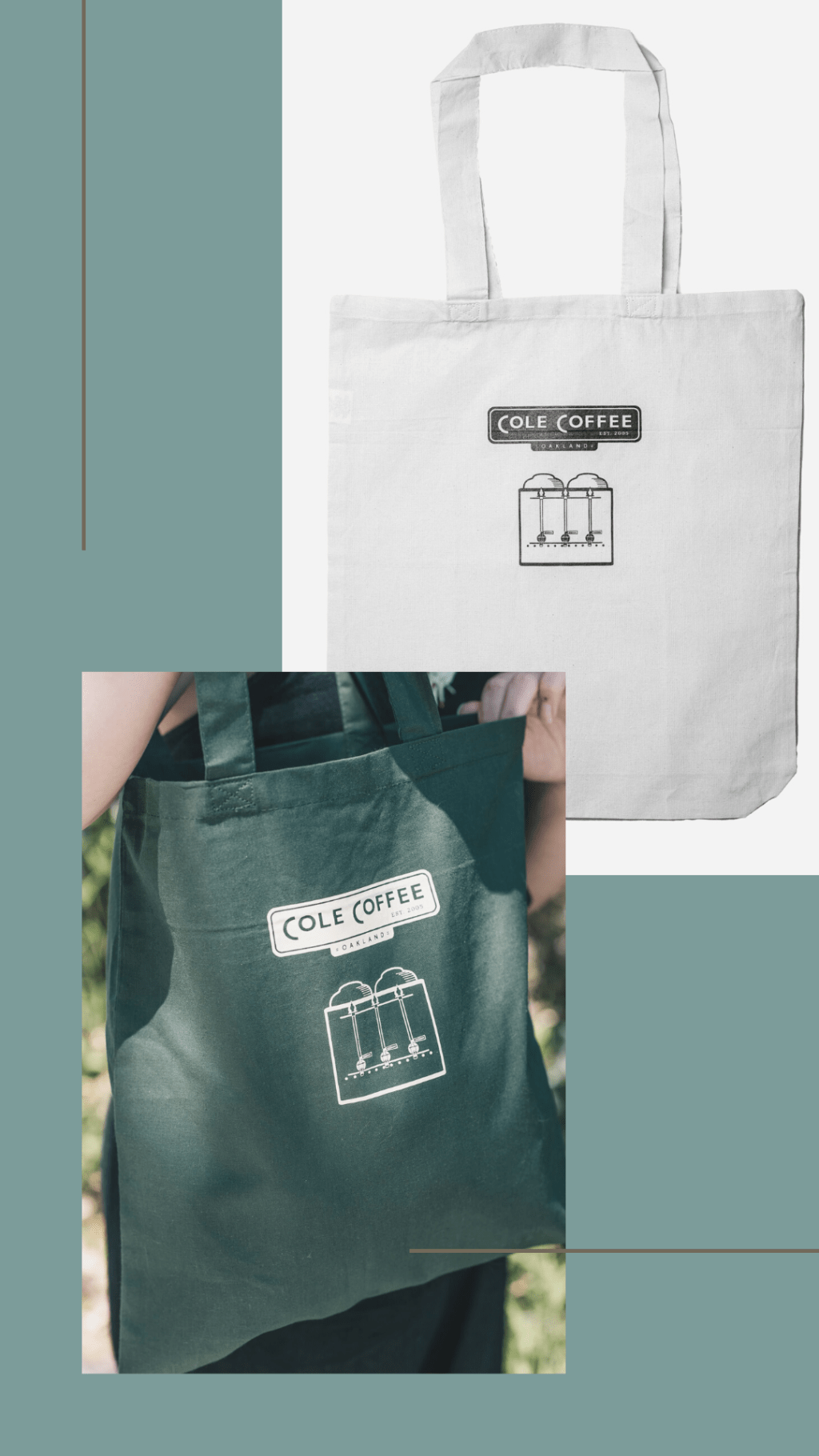 [Instagram Story] 2 tote bag images on blue background