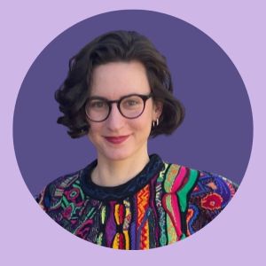 Profile Picture, image of woman with purple background